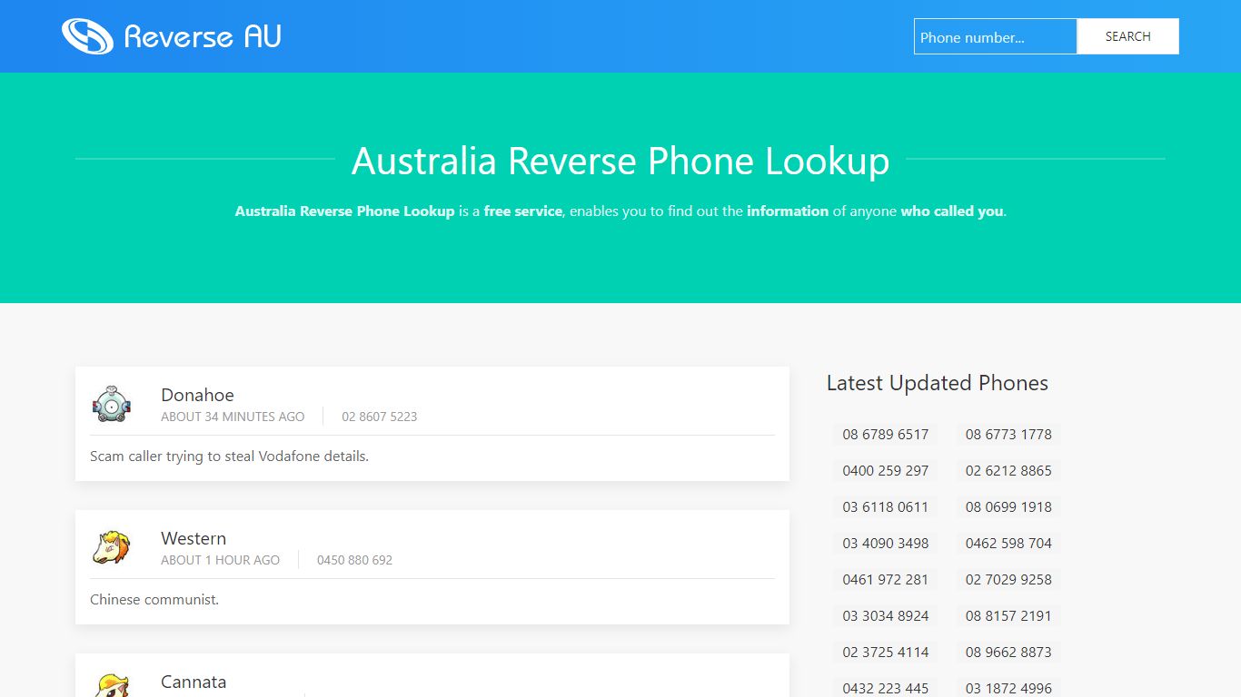 Australia Reverse Phone Lookup - Who called me in Australia | ReverseAU.com